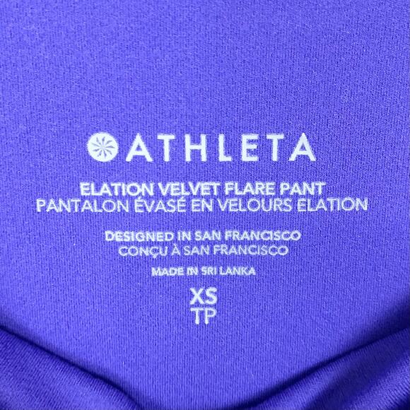 Athleta Womens Elation Velvet Flare Pants High Waist Stretchy Purple Size XS - Picture 5 of 14